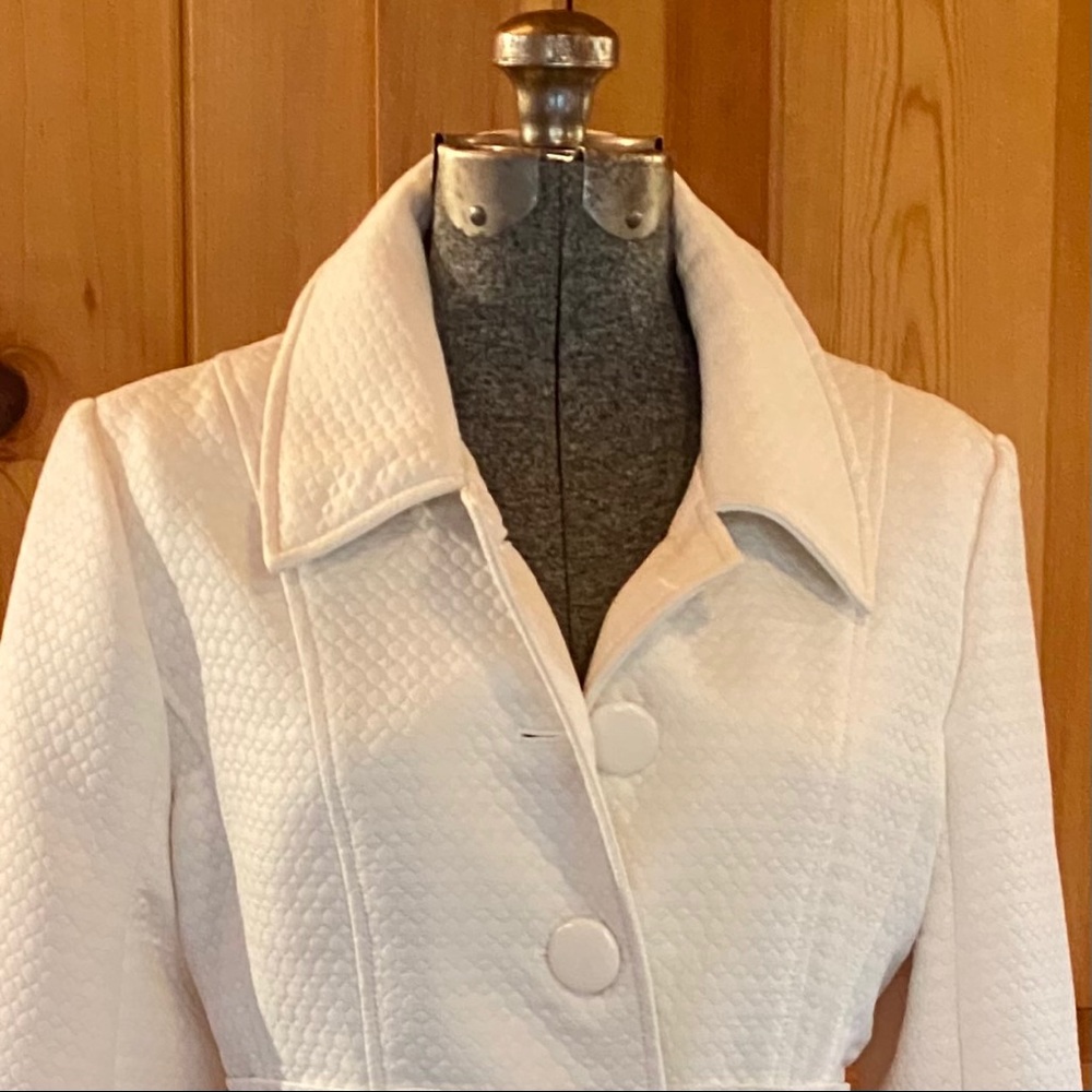 TULLE Quilted Winter White Belted Coat